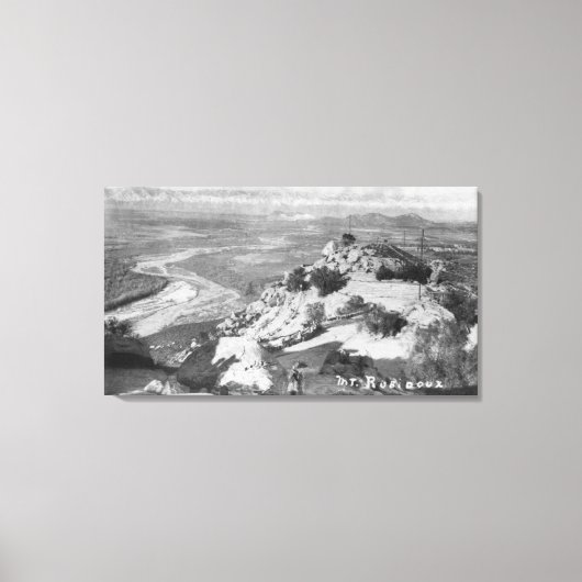 Riverside, CA Mt. Rubidoux Aerial Uitzicht Canvas Afdruk (Voorkant)