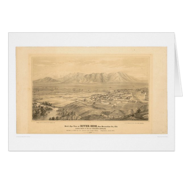 Riverside, CA. Panoramische kaart 1877 (1404C) (Voorkant Horizontaal)