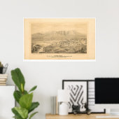 Riverside, CA. Panoramische kaart 1877 (1404C) Poster (Thuiskantoor)