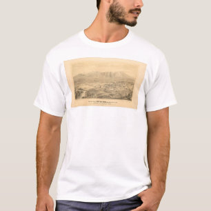 Riverside, CA. Panoramische kaart 1877 (1404C) T-shirt