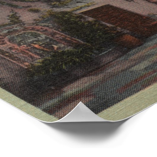 Riverside, CA - Uitzicht van Mission Inn Courtyard Poster (Hoek)