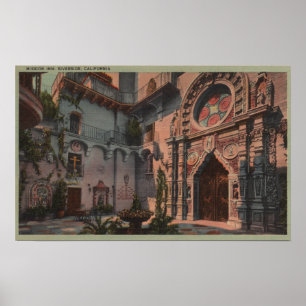 Riverside, CA - Uitzicht van Mission Inn Courtyard Poster