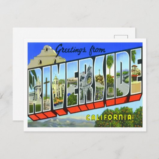 Riverside, California  Big Letters Briefkaart (Voorkant / Achterkant)