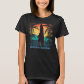 Riverside California Ca Palm Tree Surfboard Surfer T-shirt (Voorkant)