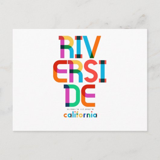 Riverside California Mid Century, Pop Art, Briefkaart (Voorkant)