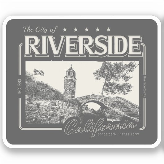 RIVERSIDE CALIFORNIA  - MOUNT RUBIDOUX STICKER (Voorkant)