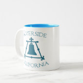 Riverside, California Raincross Fleur Design Tweekleurige Koffiemok (Voorkant links)