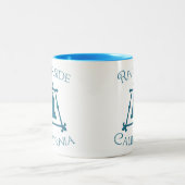 Riverside, California Raincross Fleur Design Tweekleurige Koffiemok (Center)