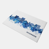 Riverside California Skyline Blue Deurmat (Schuin)