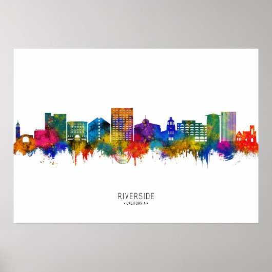 Riverside California Skyline Poster (Voorkant)