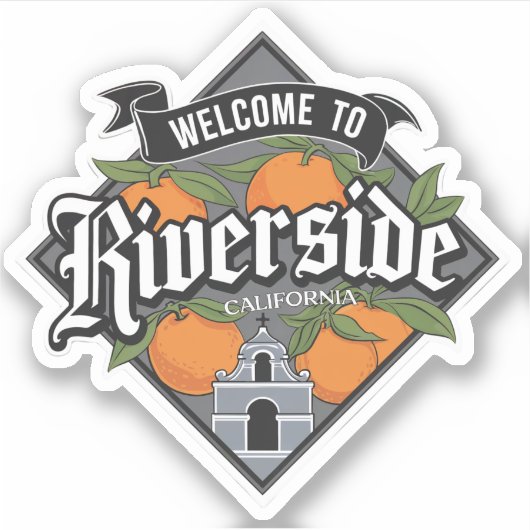 Riverside California Sticker (Voorkant)