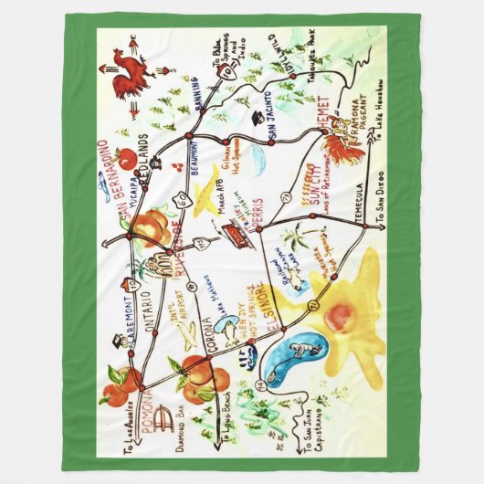 Riverside - California Throw Fleece Deken (Voorkant)