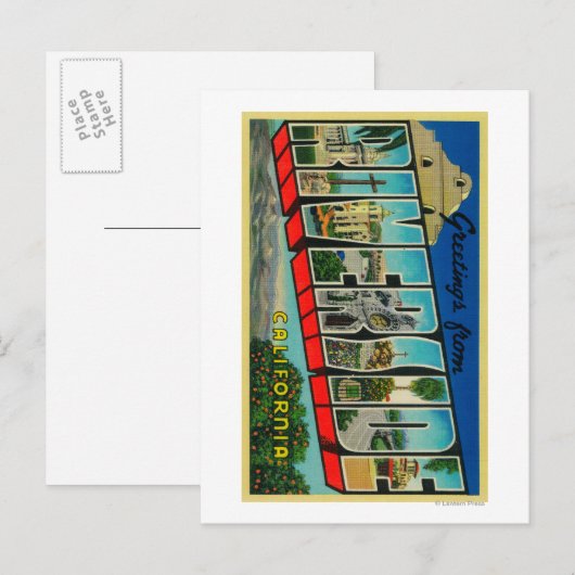 Riverside, Californië - Grote Letter-scènes Briefkaart (Voorkant / Achterkant)