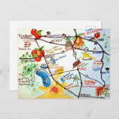 Riverside - Californië Kleurrijke Kaart (Voorkant / Achterkant)