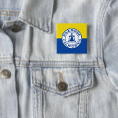 Riverside, Californië, vlag Verenigde Staten Vierkante Button 5,1 Cm (In situ)