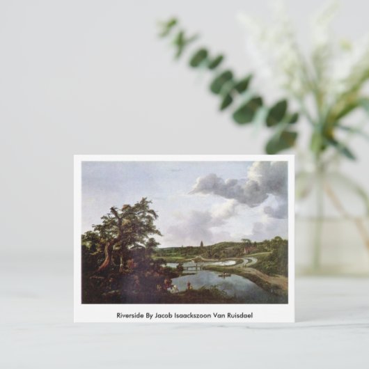 Riverside door Jacob Isaackszoon Van Ruisdael Briefkaart (Staand voorkant)