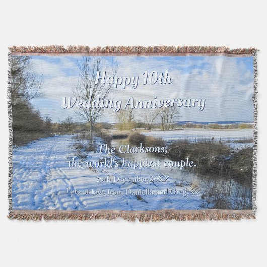 Riverside Engels Winter Walk - Gepersonaliseerd Deken