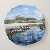 Riverside Engels Winter Walk - Gepersonaliseerd Rond Kussen