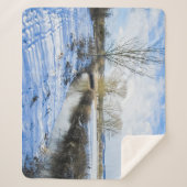 Riverside Engels Winter Walk - Gepersonaliseerd Sherpa Deken (Voorkant)