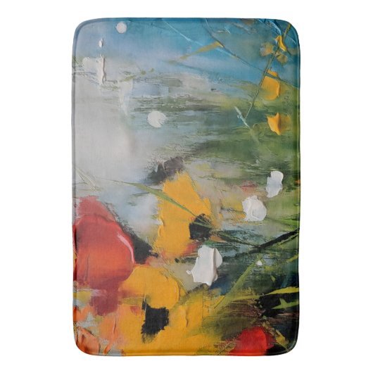 Riverside – Expressieve Abstracte Weide Badmat (Voorkant Verticaal)