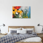 Riverside – Expressive Abstract Meadow Canvas Afdruk (Insitu (Slaapkamer))