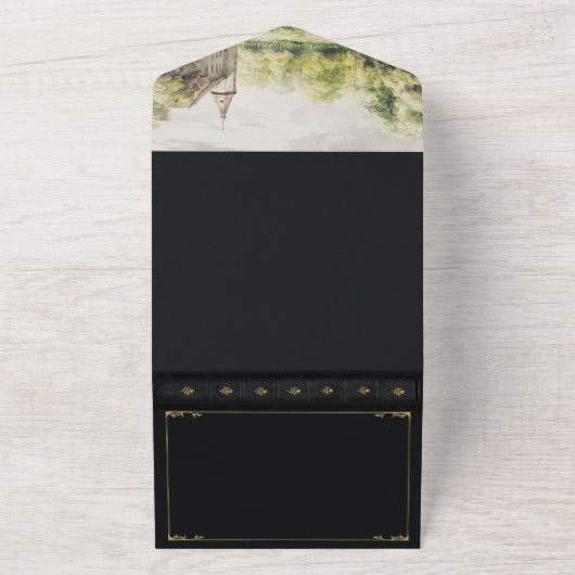 Riverside Fairytale Boek Huwelijksuitnodiging All In One Uitnodiging (Buitenkant)