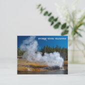 Riverside Geyser Eruption Yellowstone Briefkaart (Staand voorkant)