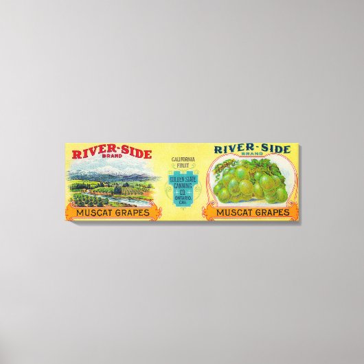 Riverside Grape LabelOntario, CA Canvas Afdruk (Voorkant)