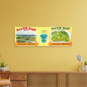 Riverside Grape LabelOntario, CA Canvas Afdruk (Insitu (Woonkamer))