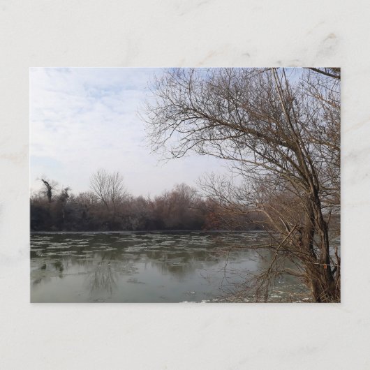 Riverside in de winter briefkaart (Voorkant)