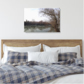 Riverside in de winter canvas afdruk (Insitu (Slaapkamer))