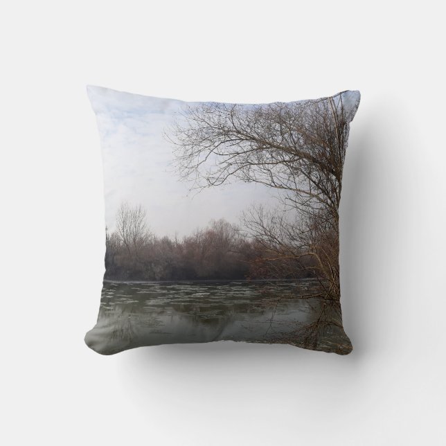 Riverside in de winter kussen (Voorkant)