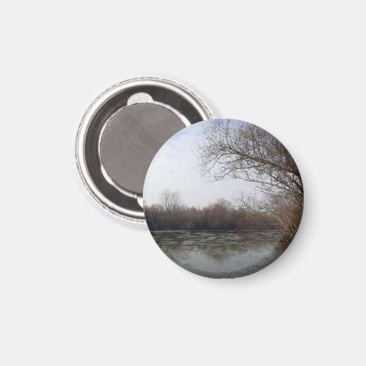 Riverside in de winter magneet (Voorkant / Achterkant)