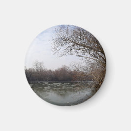 Riverside in de winter magneet