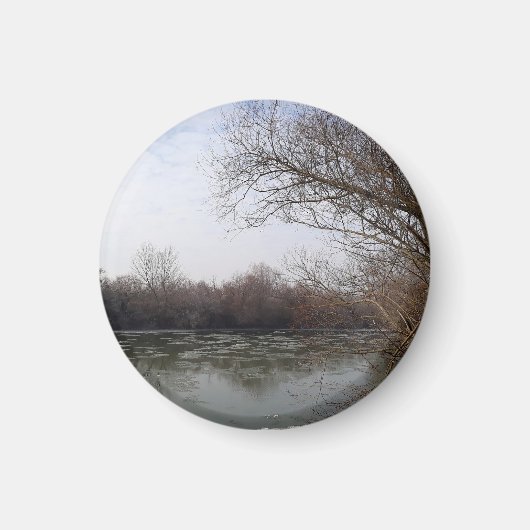 Riverside in de winter magneet (Voorkant)