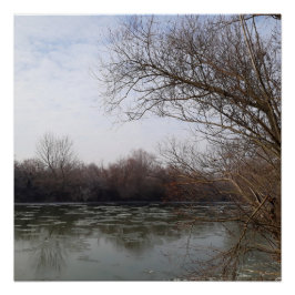 Riverside in de winter perfect poster