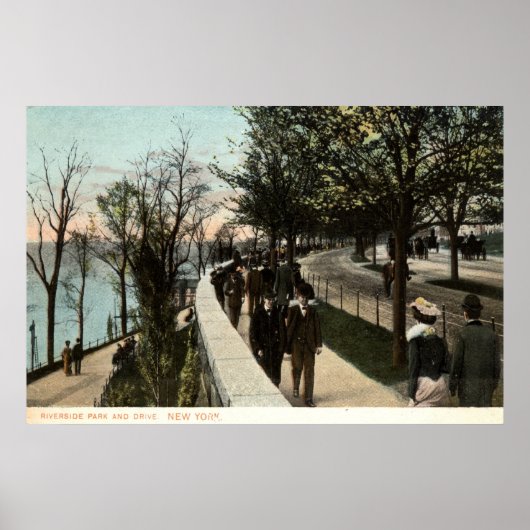 Riverside Park and Drive, New York City, 1906 Poster (Voorkant)