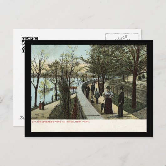 Riverside Park and Drive, New York City, 1909 Briefkaart (Voorkant / Achterkant)