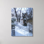Riverside Park NYC Snow Winter Tree New York Canvas Afdruk (Voorkant)