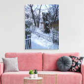 Riverside Park NYC Snow Winter Tree New York Canvas Afdruk (Insitu (Woonkamer))