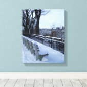 Riverside Park NYC Winter Snow New York City Canvas Afdruk (Insitu (Houten vloer))