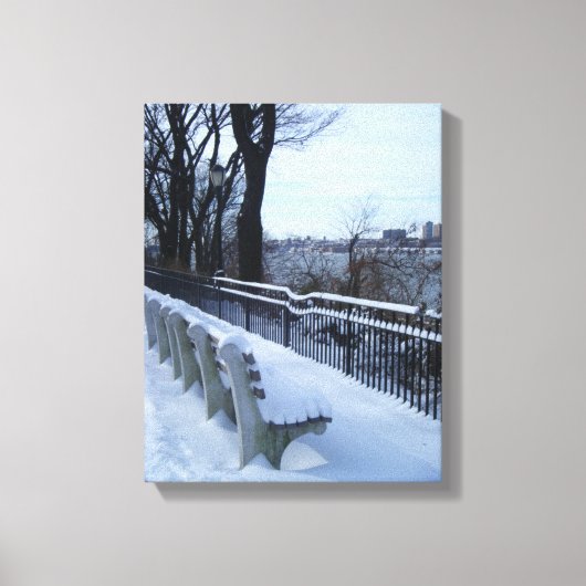 Riverside Park NYC Winter Snow New York City Canvas Afdruk (Voorkant)