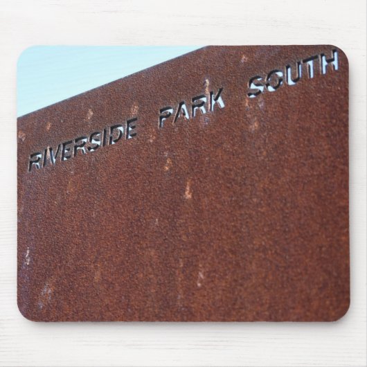 Riverside Park South Rusty Sign New York City NYC Muismat (Voorkant)
