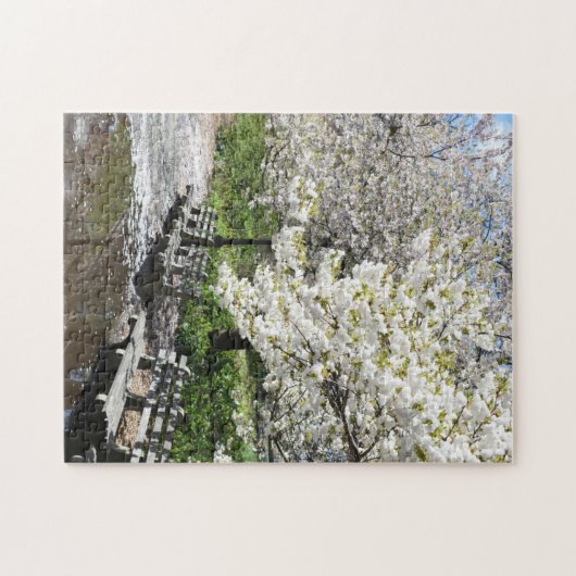 Riverside Park Spring Cherry Blossom New York NYC Legpuzzel (Horizontaal)