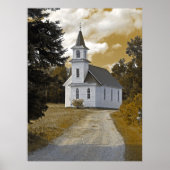 Riverside Presbyteriaanse kerk 1800s sepia Poster (Voorkant)