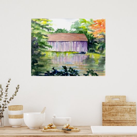 "RIVERSIDE REFLECTIONS" - ART - HARRIET DAVIDSOHN POSTER (Keuken)