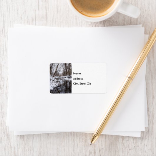 Riverside Sneeuwadreslabel Etiket (Insitu)