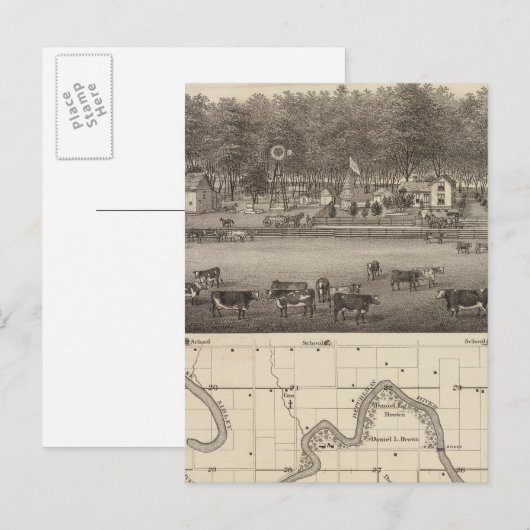 Riverside stock Boerderij, NE of Concordia, Kansas Briefkaart (Voorkant / Achterkant)