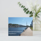 Riverside Uitzicht in Kristiansand, Noorwegen Briefkaart (Staand voorkant)