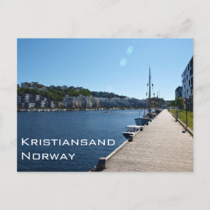 Riverside Uitzicht in Kristiansand, Noorwegen Briefkaart
